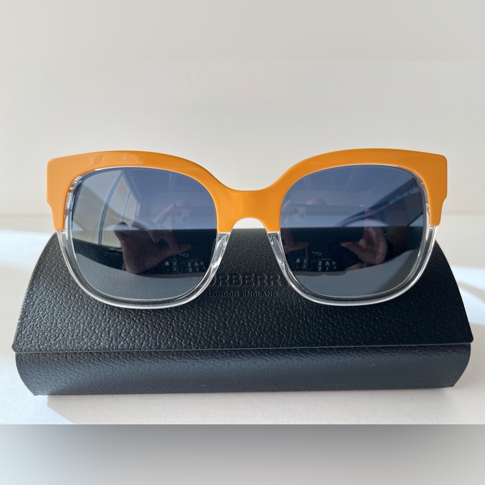 Burberry 4271-F Sunglasses Ocher Transparent 37334L New